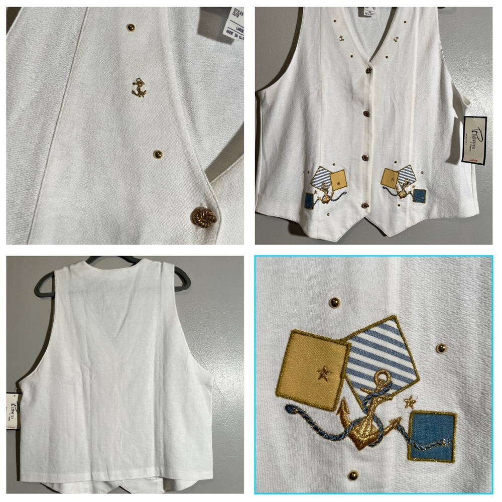 Vintage / VEST- Vintage POPOVITVH & Company.
Size L, Medium white color
Nautical